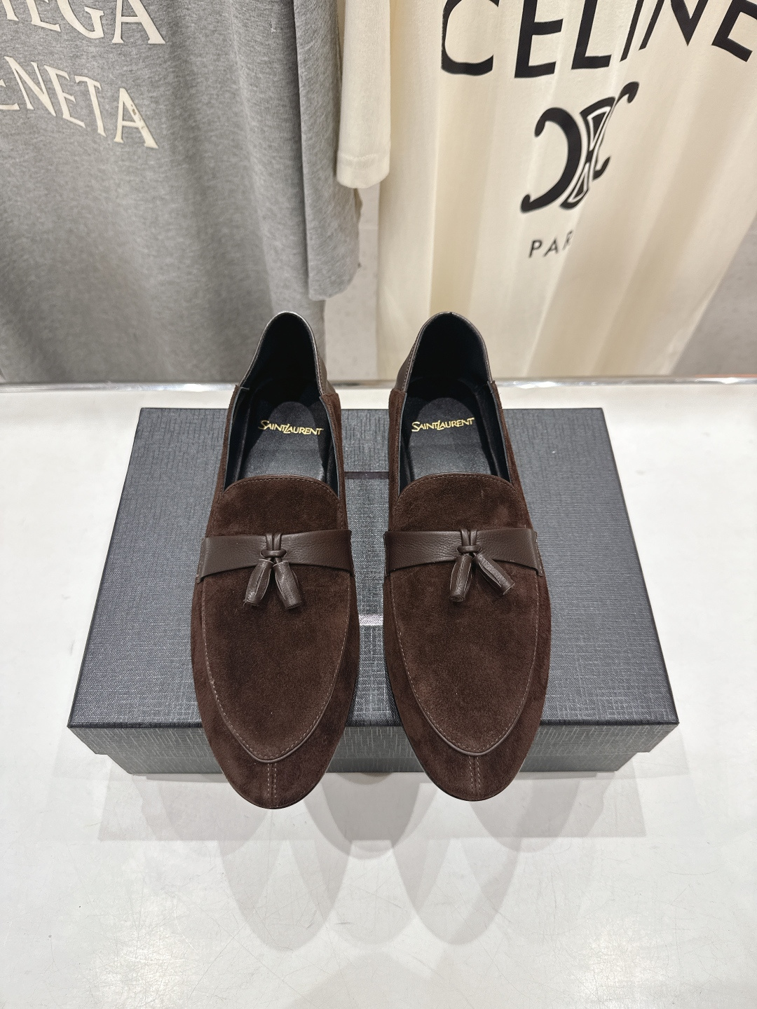 高版本出厂 SAINT LAURENT/圣罗兰YSL 26ss爆款平底玛丽珍踩跟一脚蹬乐福鞋，2026全