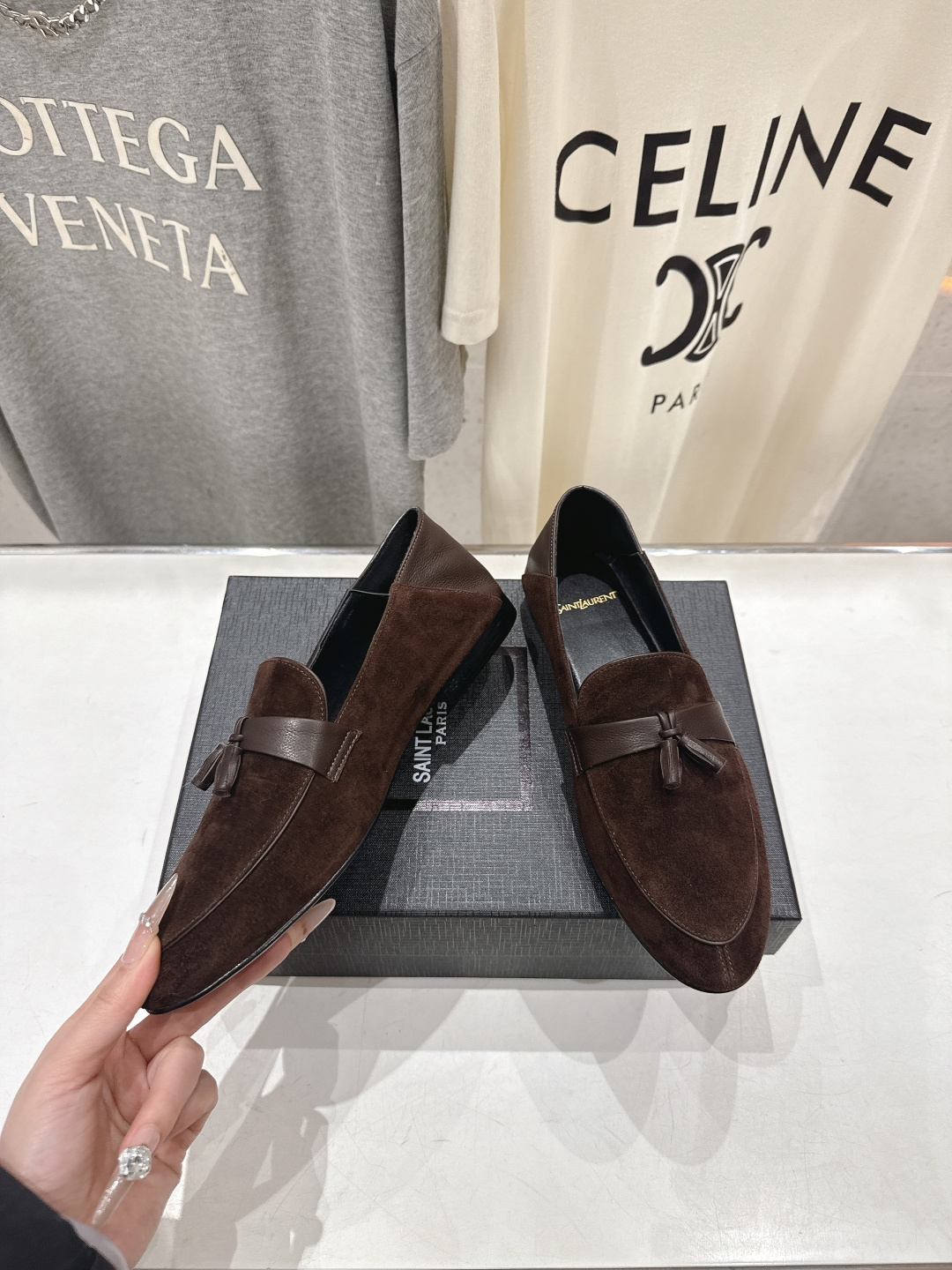 高版本出厂 SAINT LAURENT/圣罗兰YSL 26ss爆款平底玛丽珍踩跟一脚蹬乐福鞋，2026全