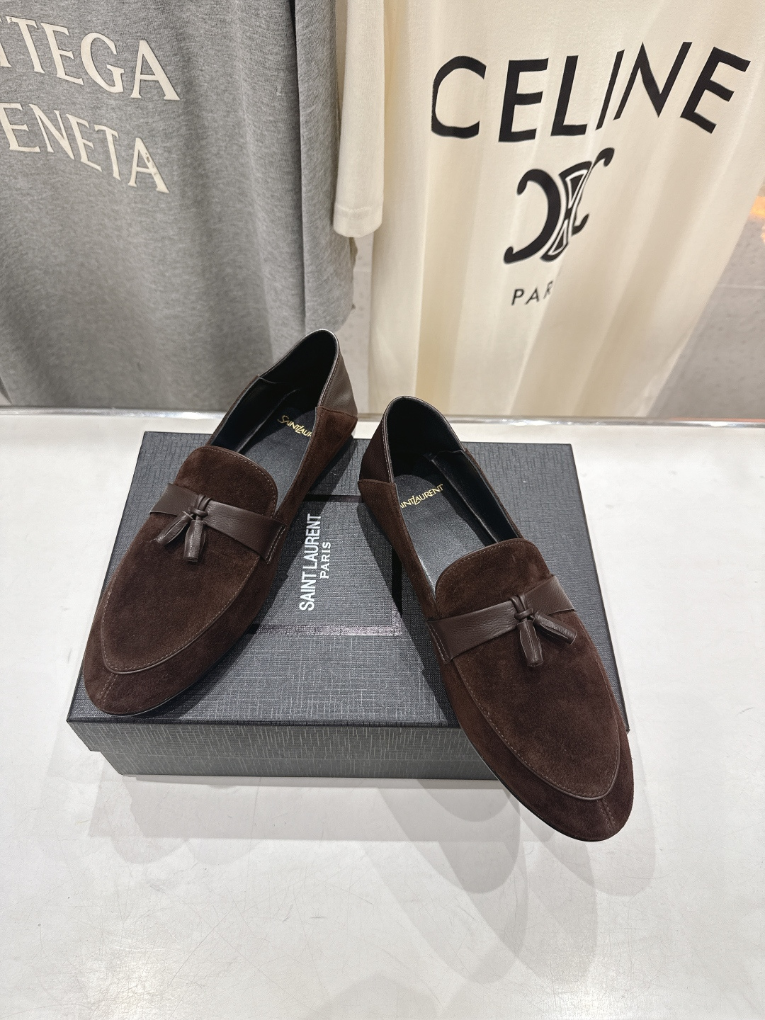 高版本出厂 SAINT LAURENT/圣罗兰YSL 26ss爆款平底玛丽珍踩跟一脚蹬乐福鞋，2026全