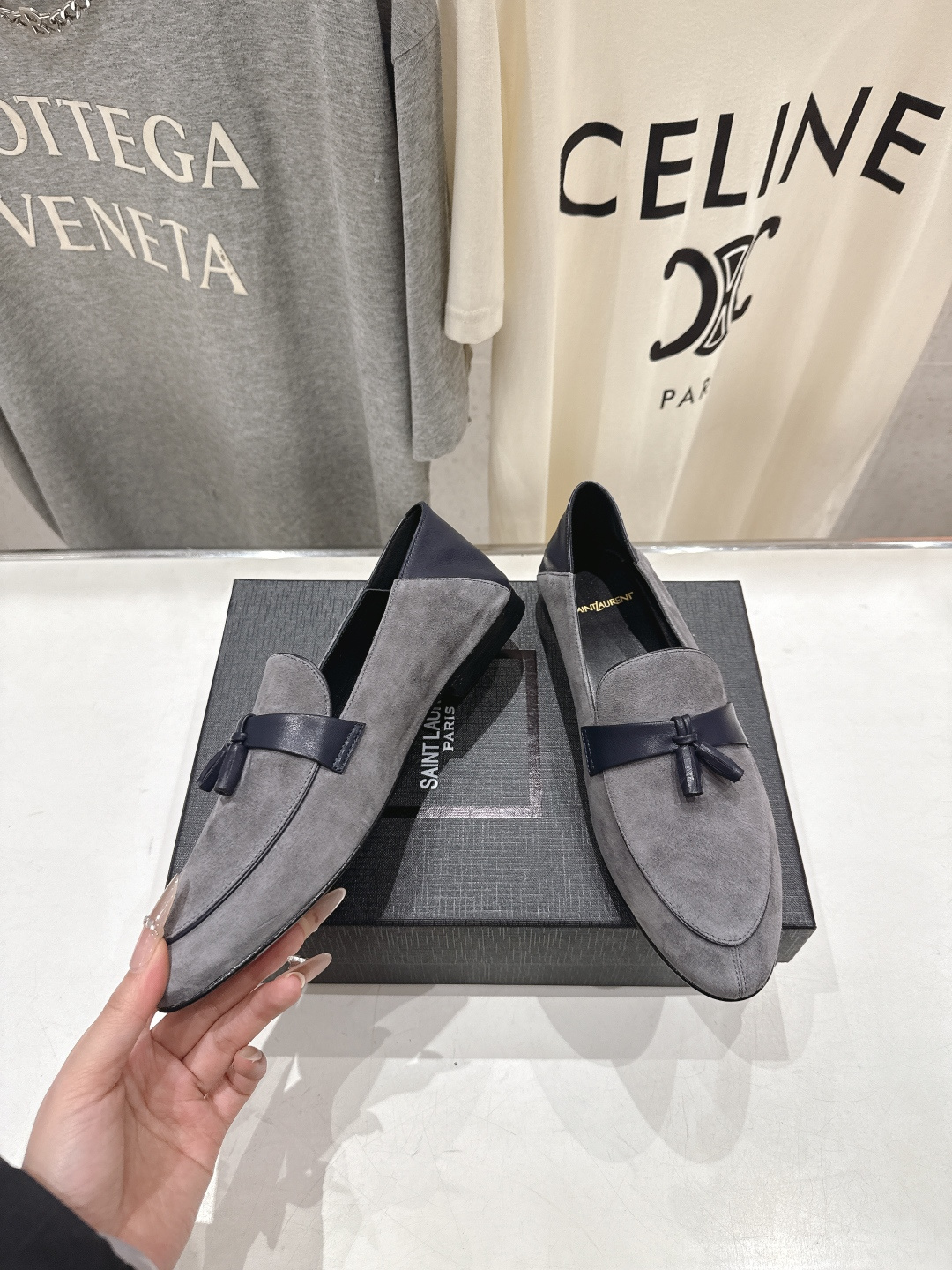 高版本出厂 SAINT LAURENT/圣罗兰YSL 26ss爆款平底玛丽珍踩跟一脚蹬乐福鞋，2026全