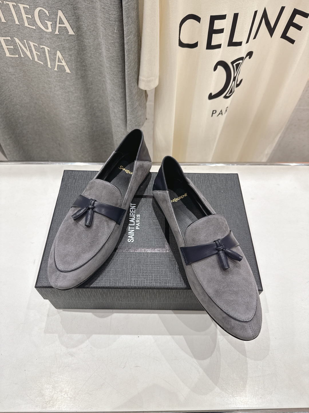 高版本出厂 SAINT LAURENT/圣罗兰YSL 26ss爆款平底玛丽珍踩跟一脚蹬乐福鞋，2026全