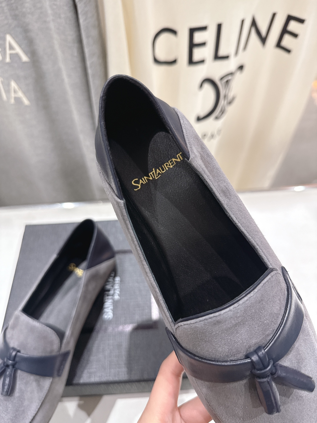 高版本出厂 SAINT LAURENT/圣罗兰YSL 26ss爆款平底玛丽珍踩跟一脚蹬乐福鞋，2026全