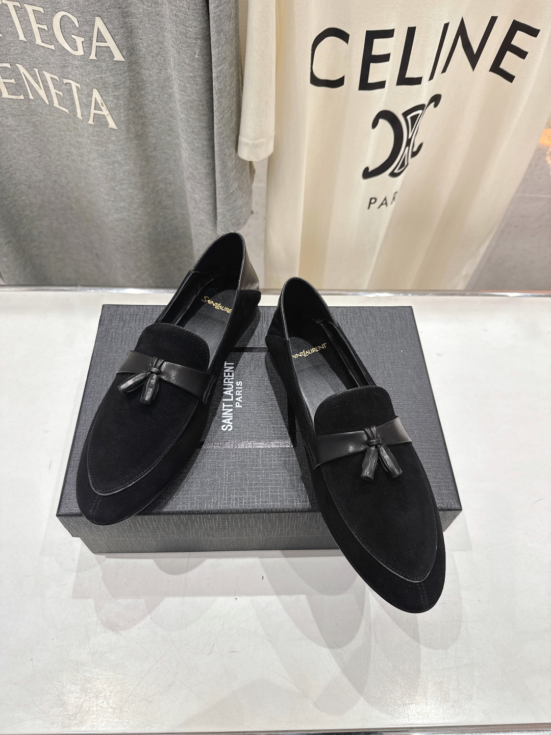 高版本出厂 SAINT LAURENT/圣罗兰YSL 26ss爆款平底玛丽珍踩跟一脚蹬乐福鞋，2026全