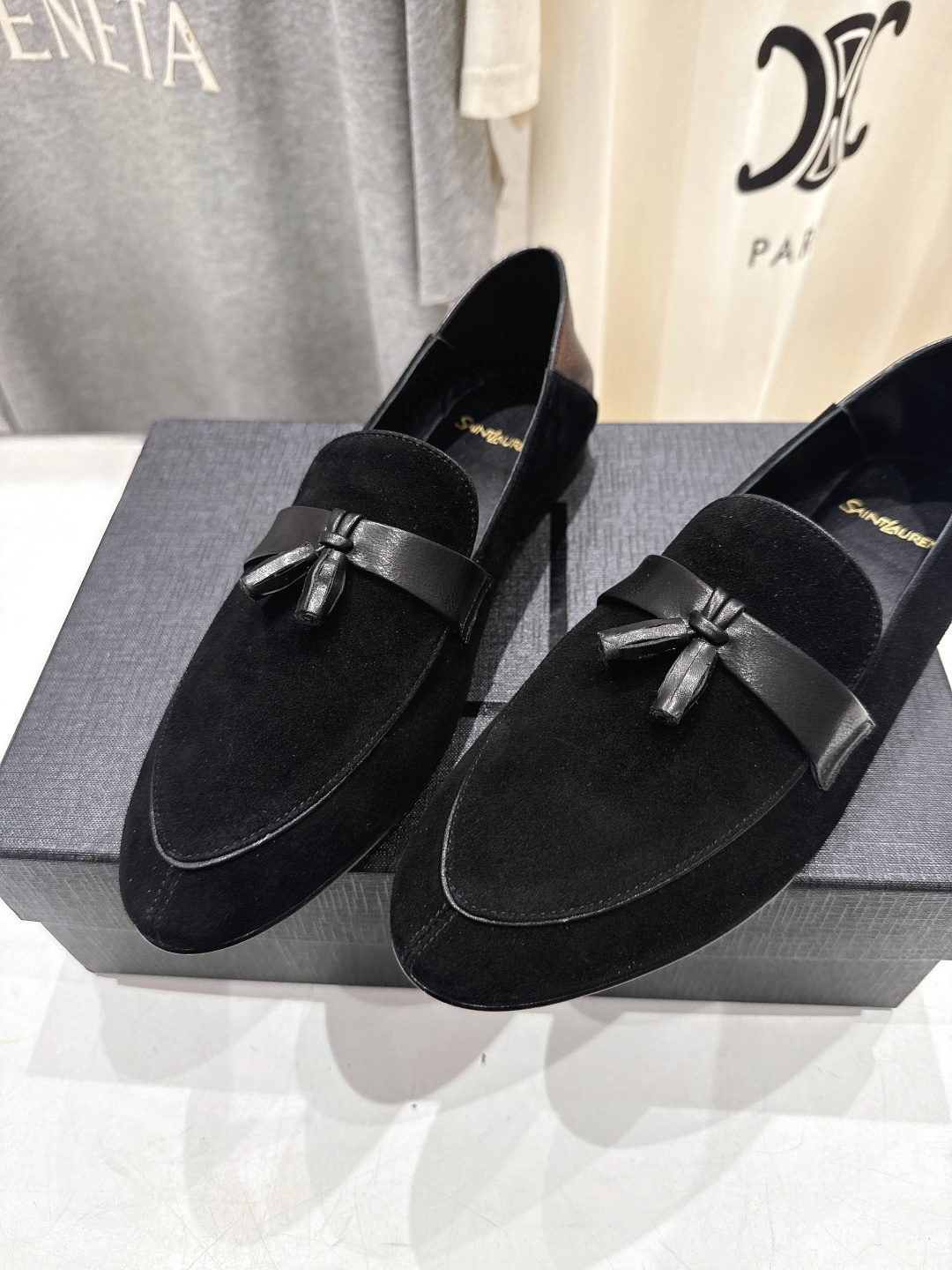 高版本出厂 SAINT LAURENT/圣罗兰YSL 26ss爆款平底玛丽珍踩跟一脚蹬乐福鞋，2026全