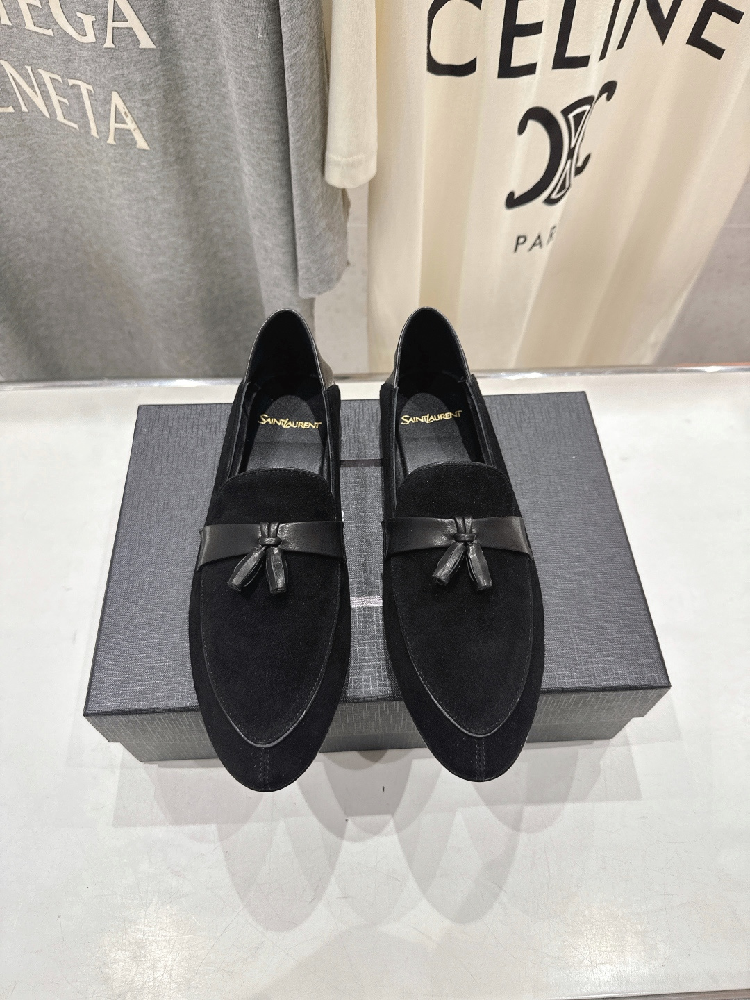 高版本出厂 SAINT LAURENT/圣罗兰YSL 26ss爆款平底玛丽珍踩跟一脚蹬乐福鞋，2026全