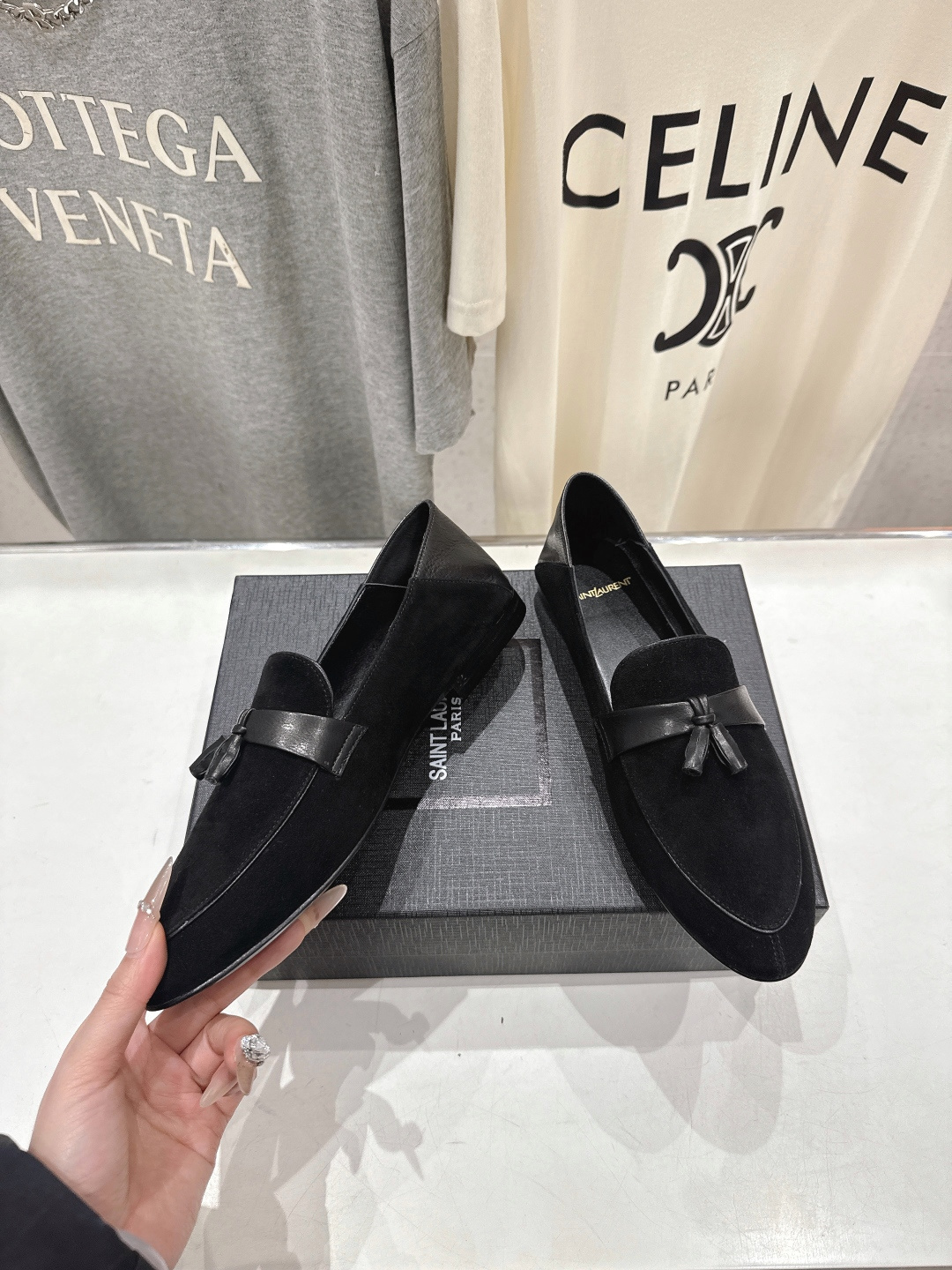 高版本出厂 SAINT LAURENT/圣罗兰YSL 26ss爆款平底玛丽珍踩跟一脚蹬乐福鞋，2026全