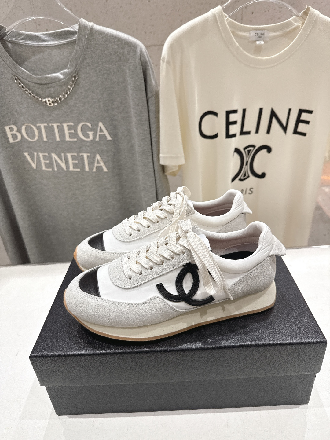 高版本出厂 Chanel香奈儿F022 小香 2026ss走秀新款系带熊猫鞋休闲鞋运动鞋 饼干鞋顶级版本