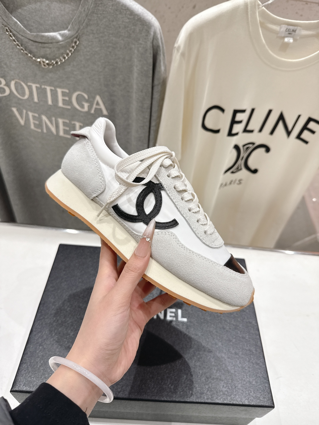 高版本出厂 Chanel香奈儿F022 小香 2026ss走秀新款系带熊猫鞋休闲鞋运动鞋 饼干鞋顶级版本