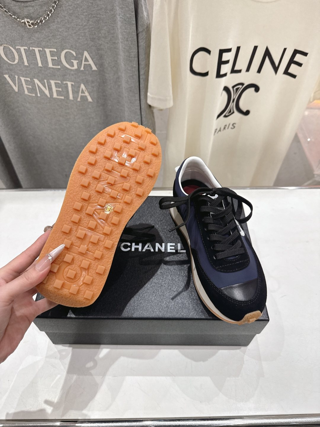 高版本出厂 Chanel香奈儿F022 小香 2026ss走秀新款系带熊猫鞋休闲鞋运动鞋 饼干鞋顶级版本