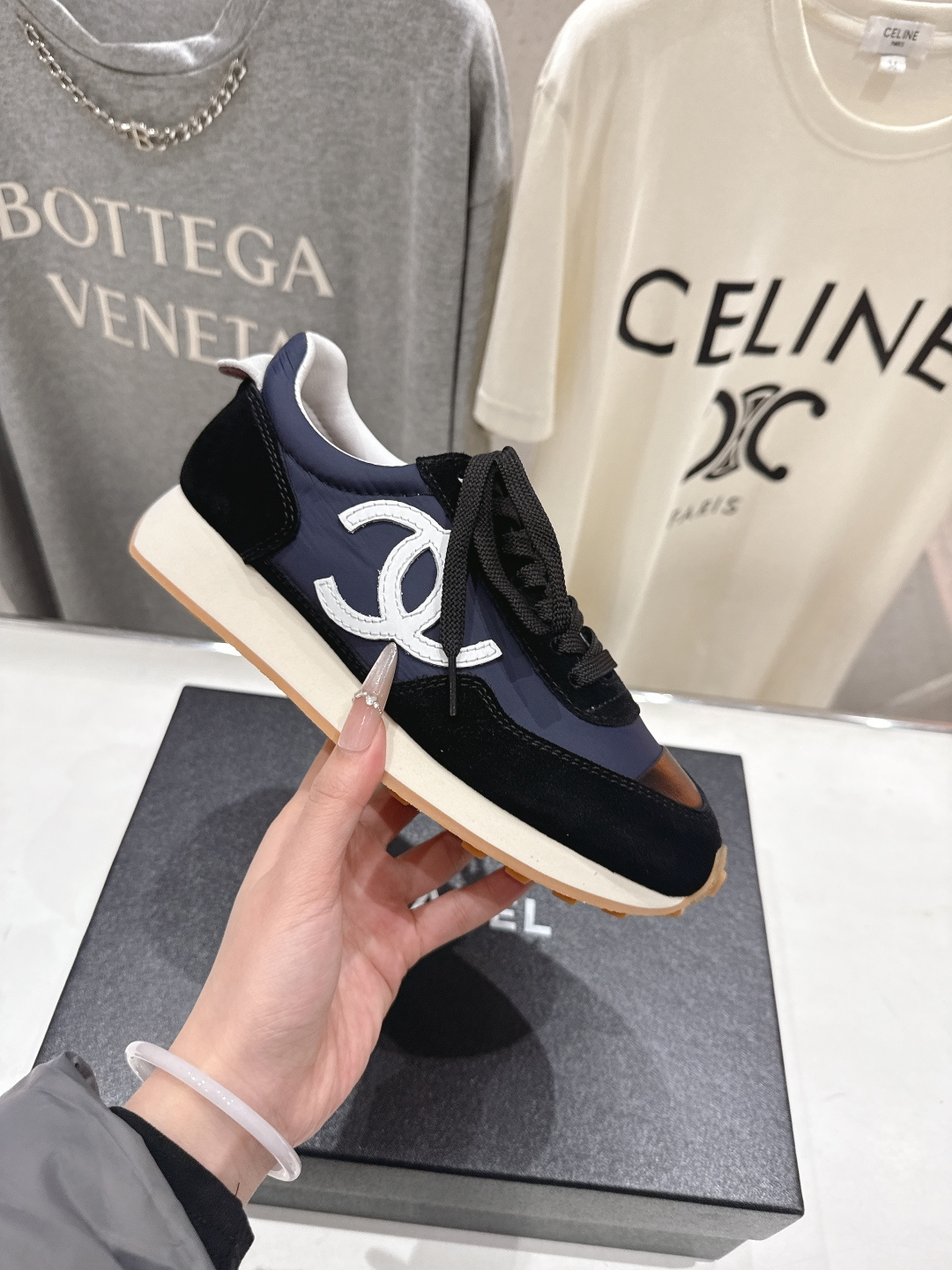 高版本出厂 Chanel香奈儿F022 小香 2026ss走秀新款系带熊猫鞋休闲鞋运动鞋 饼干鞋顶级版本