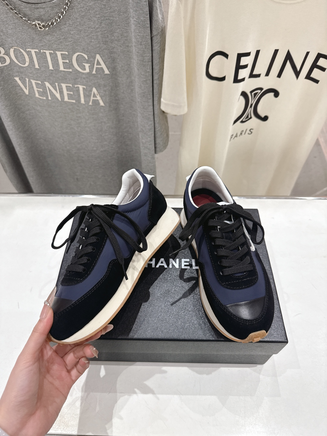 高版本出厂 Chanel香奈儿F022 小香 2026ss走秀新款系带熊猫鞋休闲鞋运动鞋 饼干鞋顶级版本