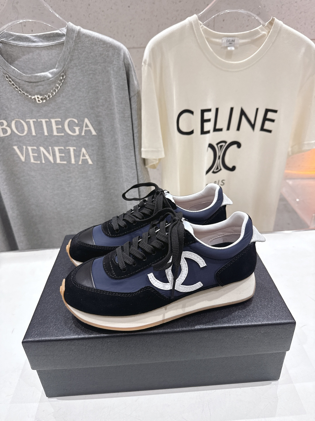 高版本出厂 Chanel香奈儿F022 小香 2026ss走秀新款系带熊猫鞋休闲鞋运动鞋 饼干鞋顶级版本