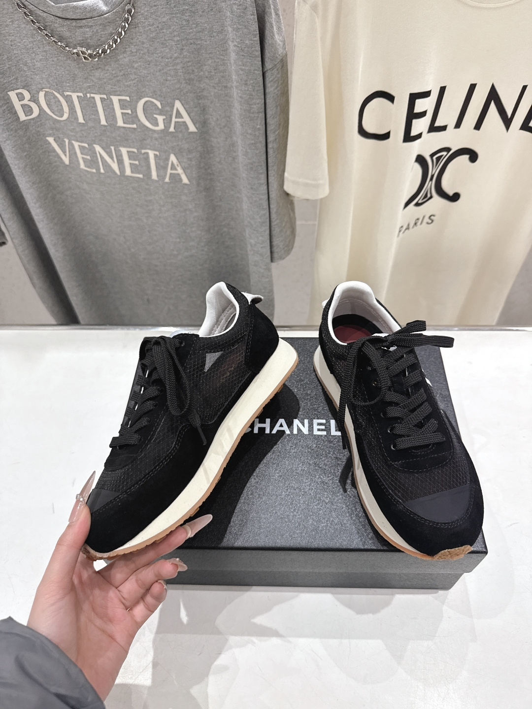 高版本出厂 Chanel香奈儿F022 小香 2026ss走秀新款系带熊猫鞋休闲鞋运动鞋 饼干鞋顶级版本