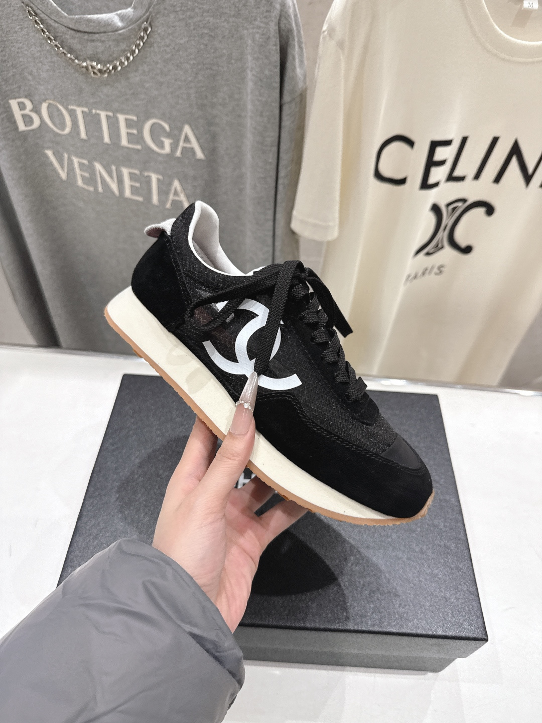 高版本出厂 Chanel香奈儿F022 小香 2026ss走秀新款系带熊猫鞋休闲鞋运动鞋 饼干鞋顶级版本