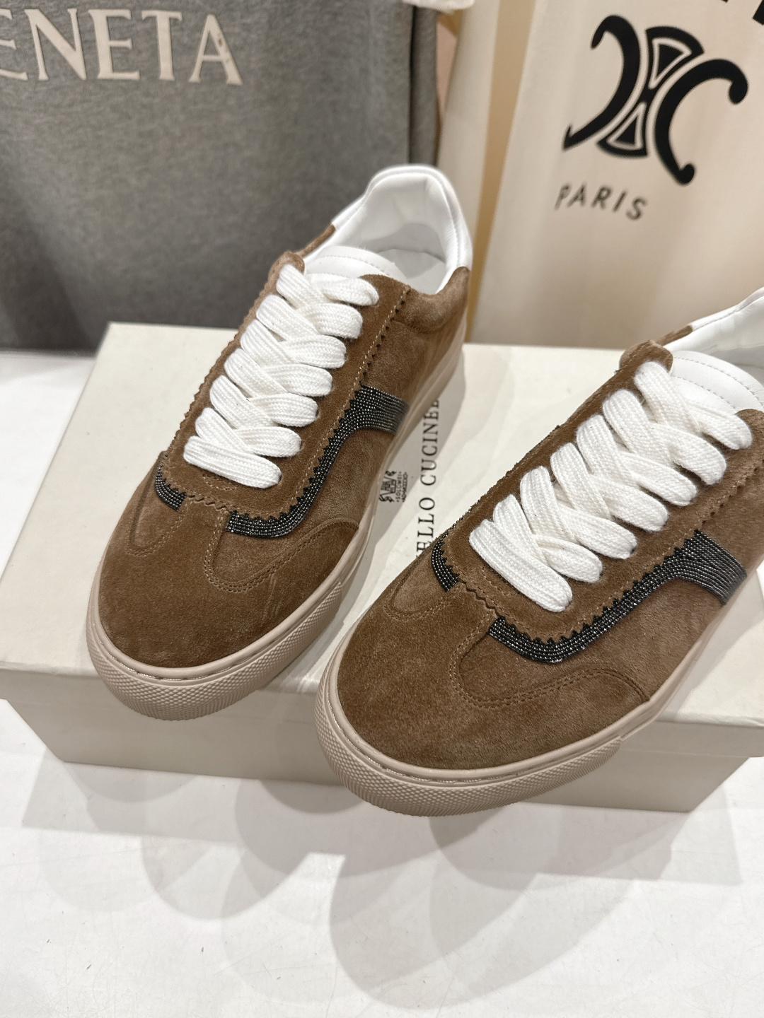 高版本出厂 Brunello Cucinelli 新款BC经典系带休闲鞋一脚蹬乐福鞋系列单鞋BC是意大利