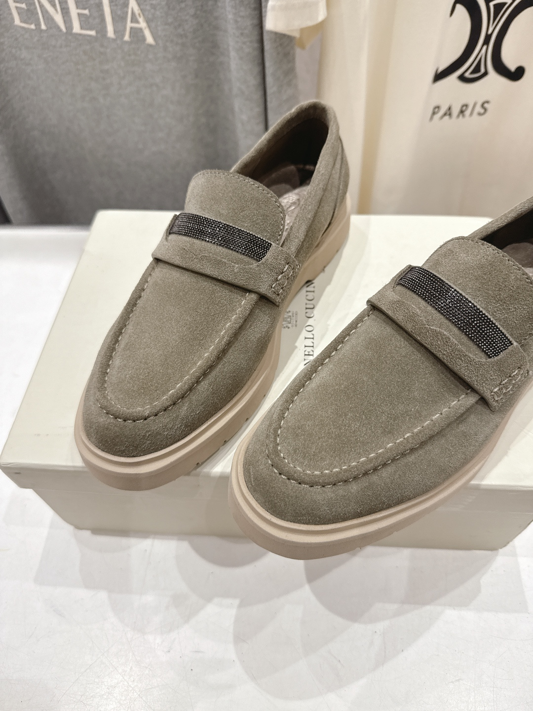 高版本出厂 Brunello Cucinelli 新款BC经典系带休闲鞋一脚蹬乐福鞋系列单鞋BC是意大利