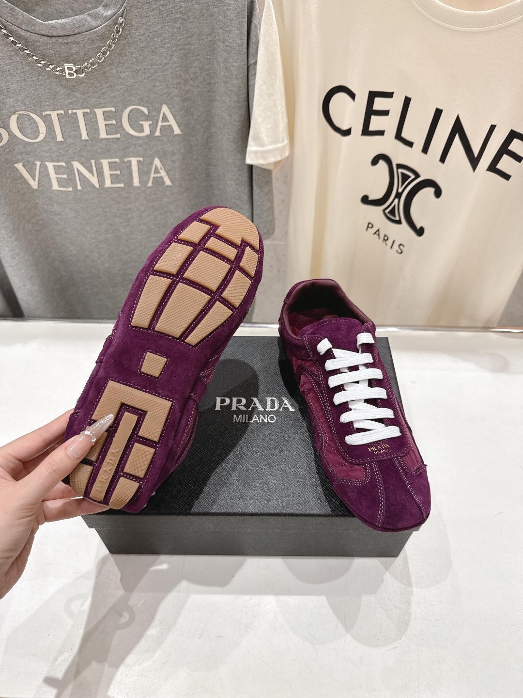 高版本出厂 Prada/普拉达P家26ssF029～new新款系带休闲运动鞋，上脚非常舒服软胶底素有踩云