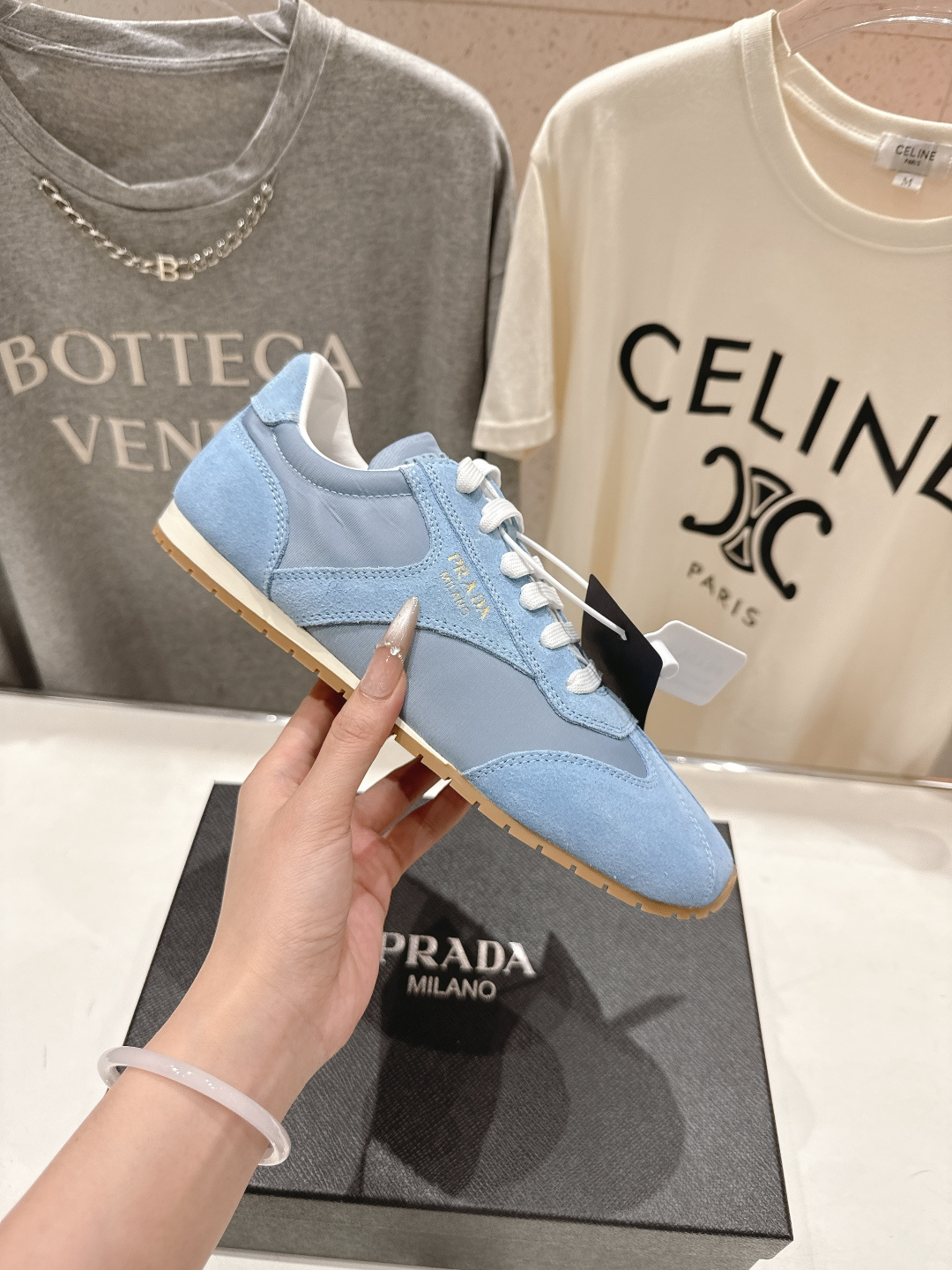 高版本出厂 Prada/普拉达P家26ssF029～new新款系带休闲运动鞋，上脚非常舒服软胶底素有踩云