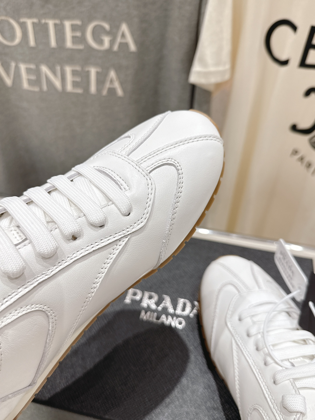 高版本出厂 皮面 Prada/普拉达P家26ssF029～new新款系带休闲运动鞋，上脚非常舒服软胶底素