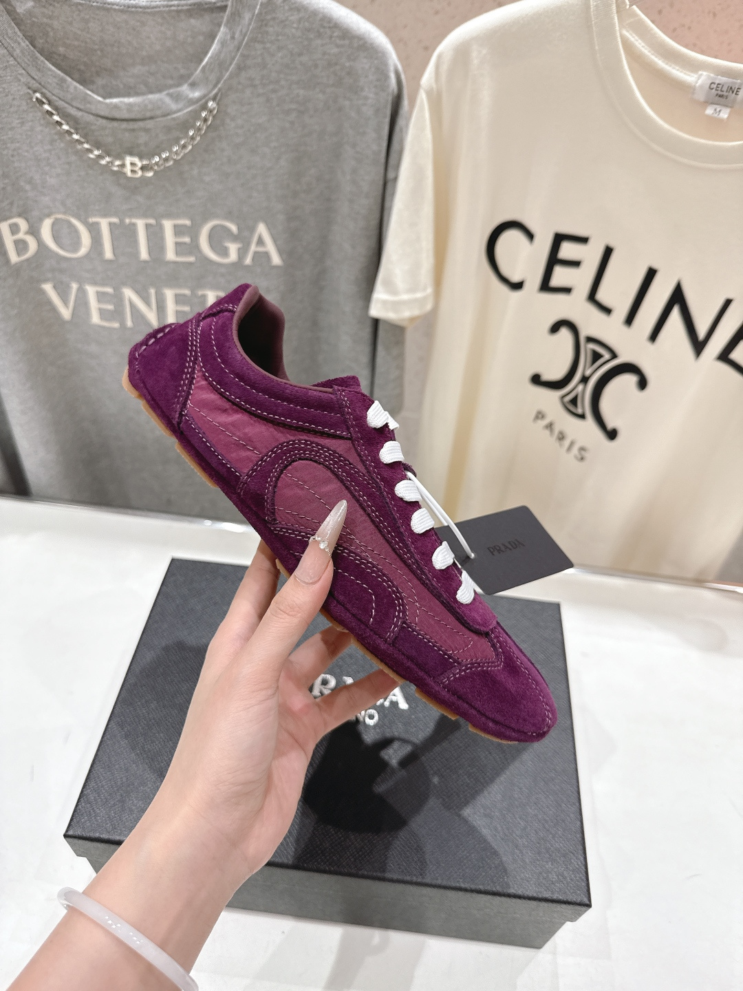 高版本出厂 Prada/普拉达P家26ssF029～new新款系带休闲运动鞋，上脚非常舒服软胶底素有踩云