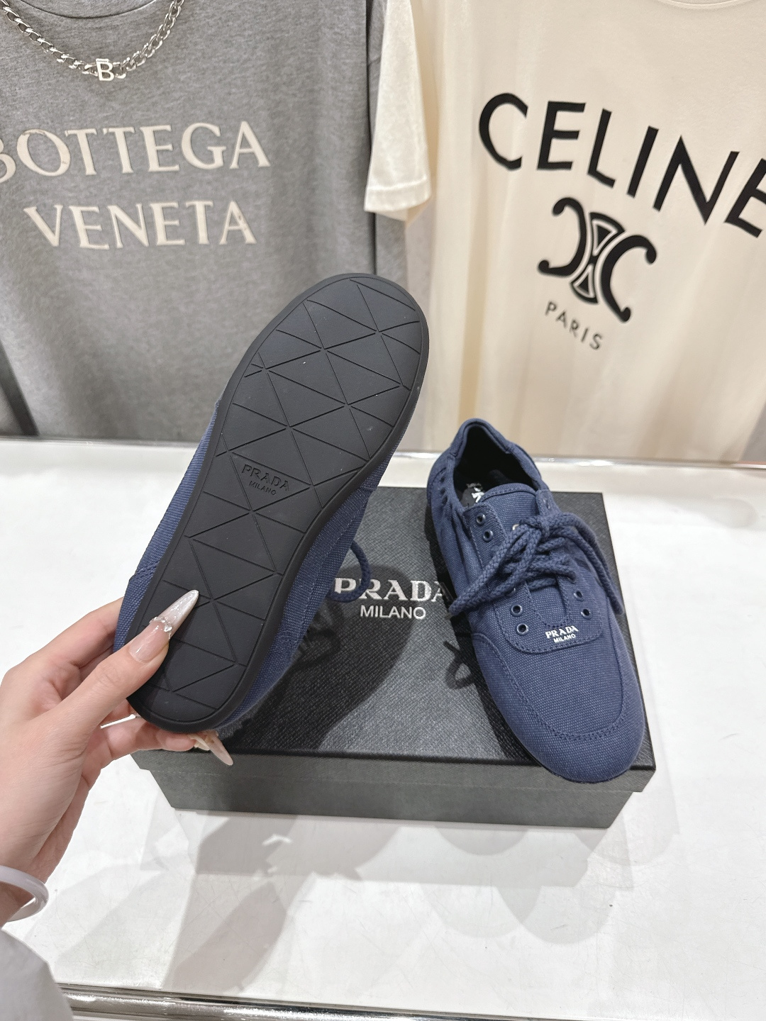 高版本出厂 Prada*普拉达P家26ssF029～new新款系带休闲鞋德训鞋，低调奢华懒人鞋，富人的不