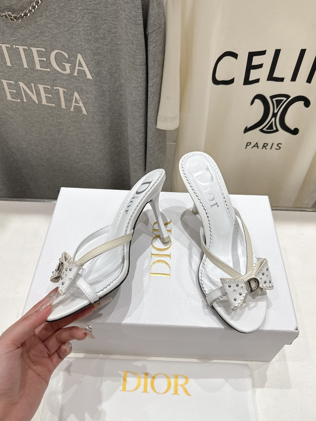 高版本出厂 Dior*迪奥2026ss F031夏季新款蝴蝶结高跟拖鞋♕♕公主范十足，颜色非常抬肤色，迷