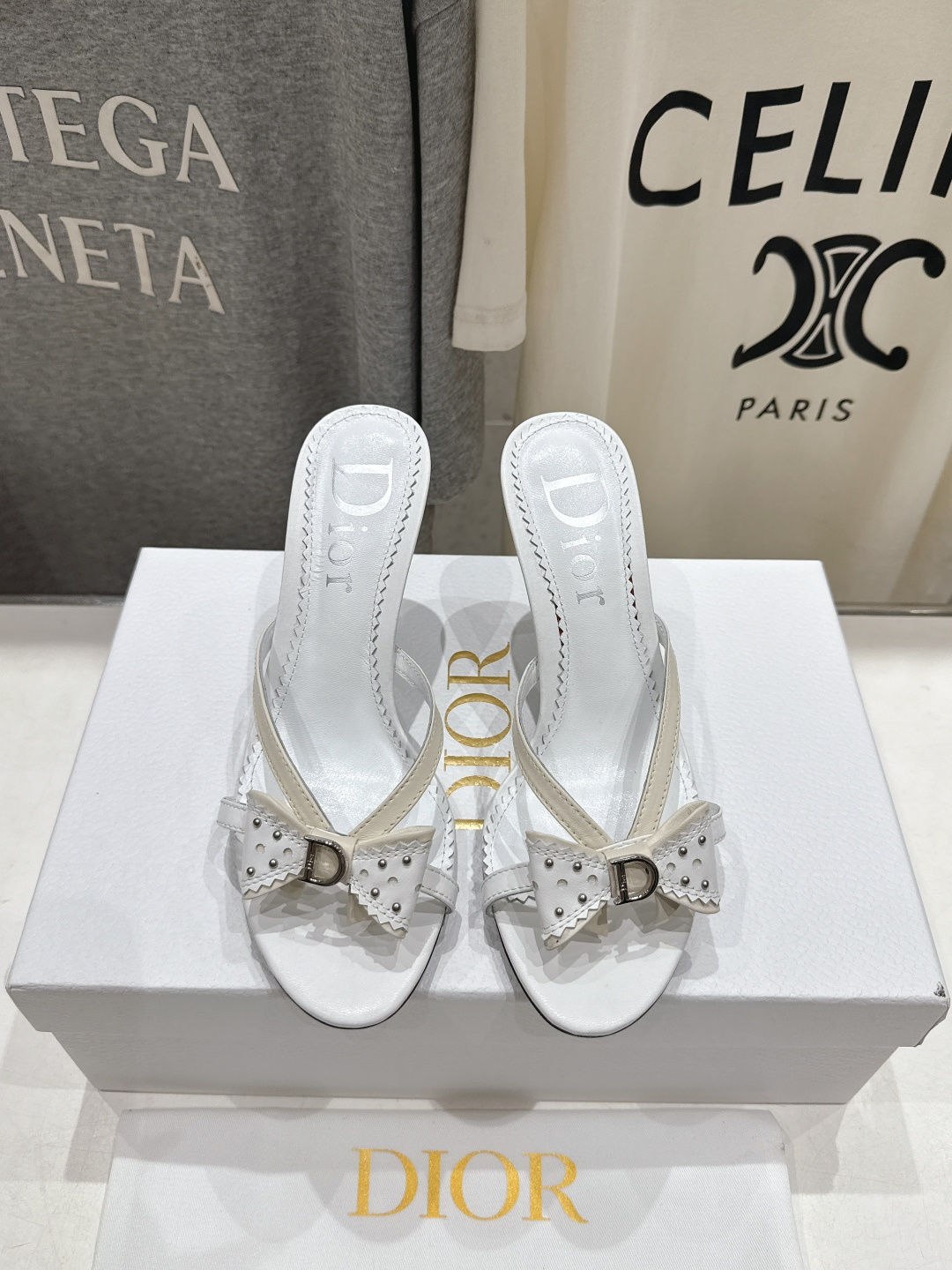 高版本出厂 Dior*迪奥2026ss F031夏季新款蝴蝶结高跟拖鞋♕♕公主范十足，颜色非常抬肤色，迷