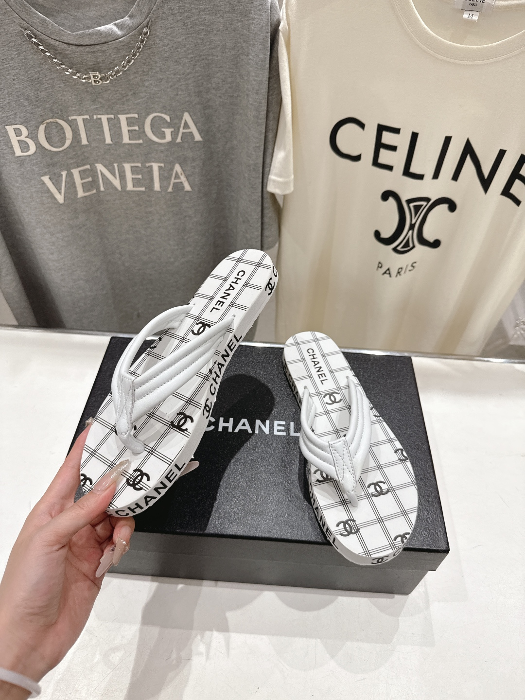 高版本出厂 皮面 Chanel*香奈儿F036 小香2026ss夏季新款人字拖夹脚沙滩拖鞋2026夏季爆