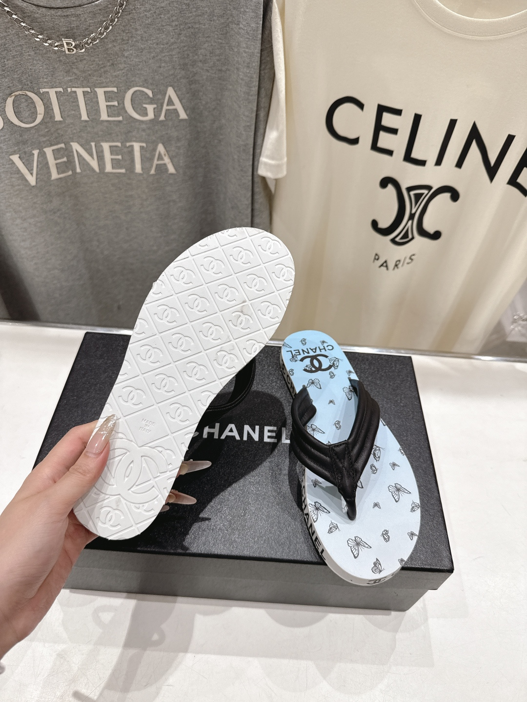 高版本出厂 皮面 Chanel*香奈儿F036 小香2026ss夏季新款人字拖夹脚沙滩拖鞋2026夏季爆