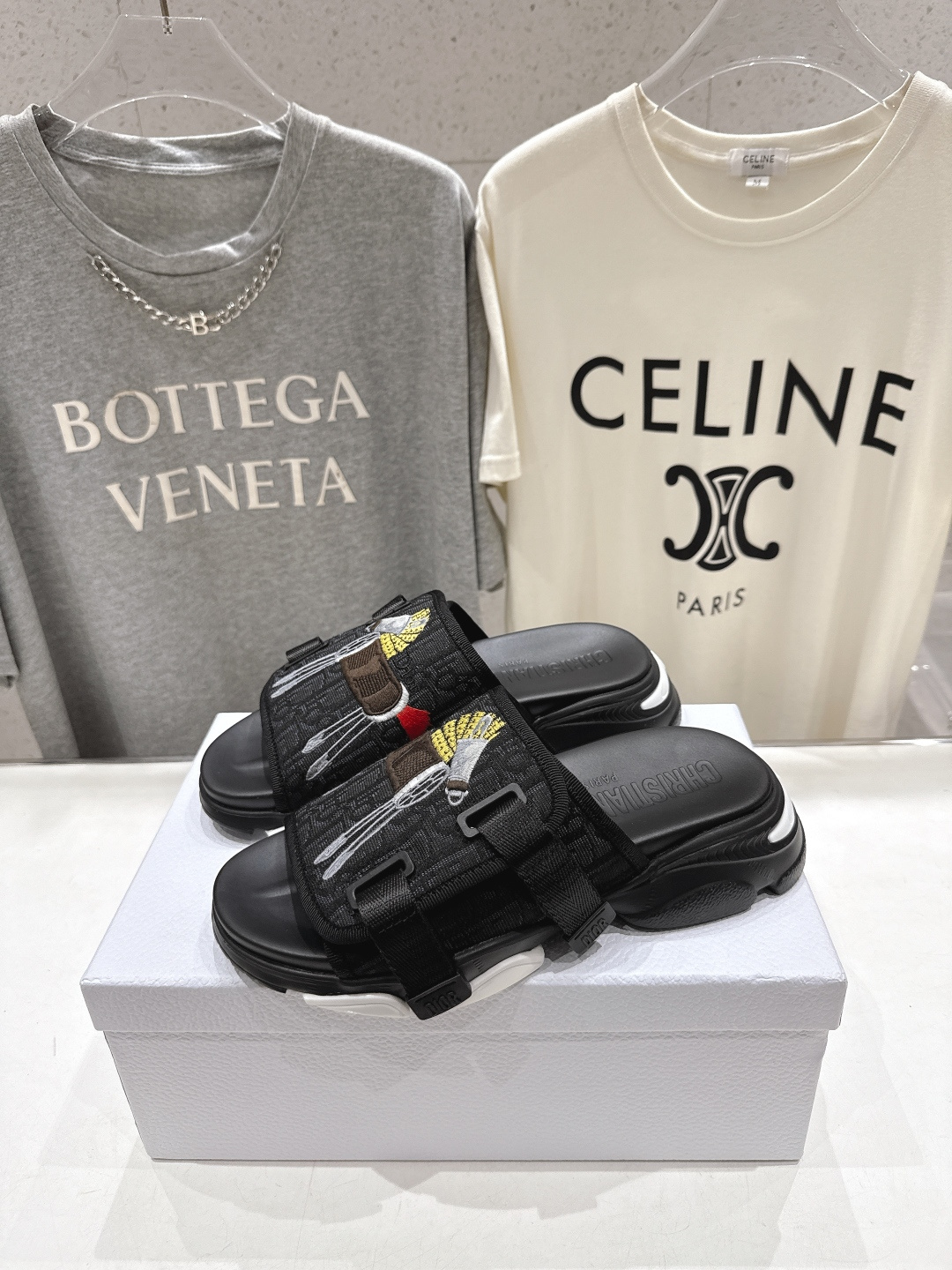 高版本出厂 【高品质】Dior*迪奥D家F019 2026ss夏季新款厚底魔术贴沙滩拖鞋～经典版型 搭配