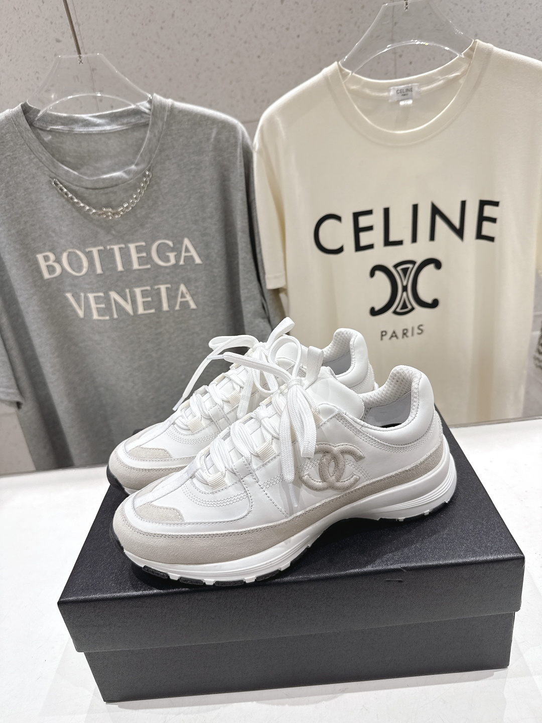 高版本出厂 Chanel香奈儿F015 小香 2026ss走秀新款系带熊猫鞋休闲鞋小白鞋运动鞋 饼干鞋顶