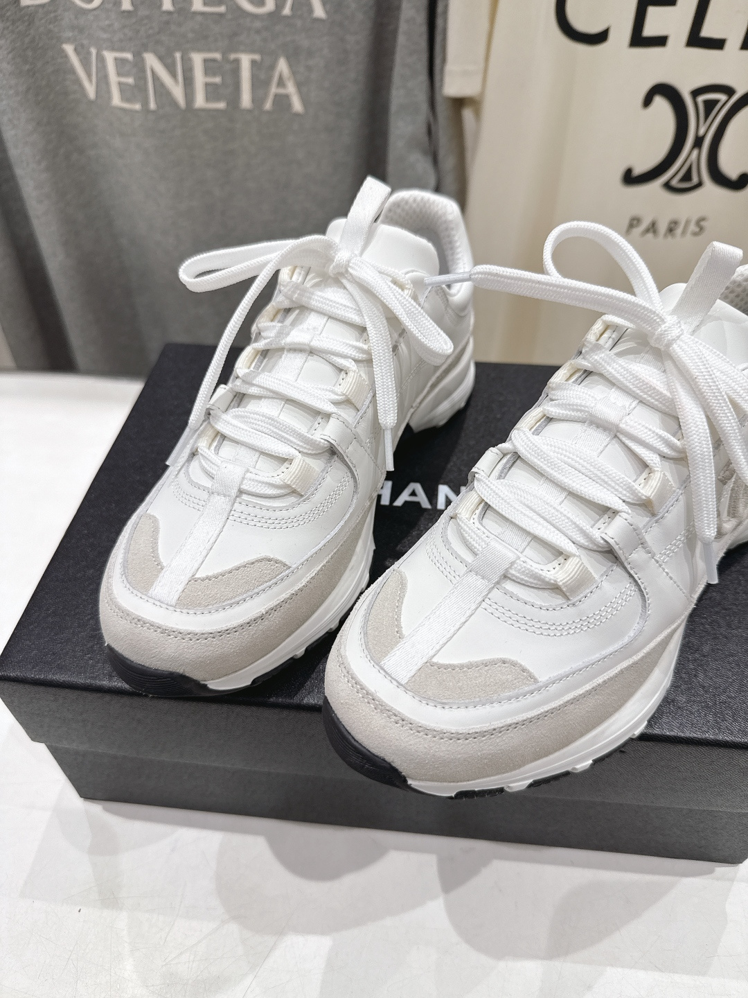 高版本出厂 Chanel香奈儿F015 小香 2026ss走秀新款系带熊猫鞋休闲鞋小白鞋运动鞋 饼干鞋顶