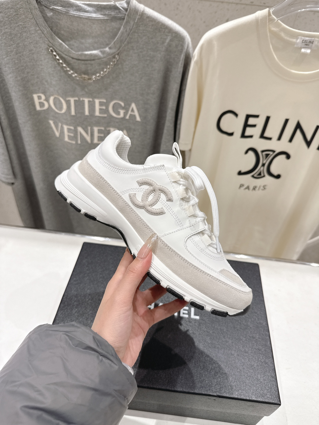 高版本出厂 Chanel香奈儿F015 小香 2026ss走秀新款系带熊猫鞋休闲鞋小白鞋运动鞋 饼干鞋顶