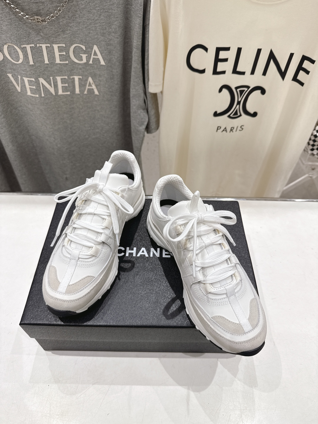 高版本出厂 Chanel香奈儿F015 小香 2026ss走秀新款系带熊猫鞋休闲鞋小白鞋运动鞋 饼干鞋顶