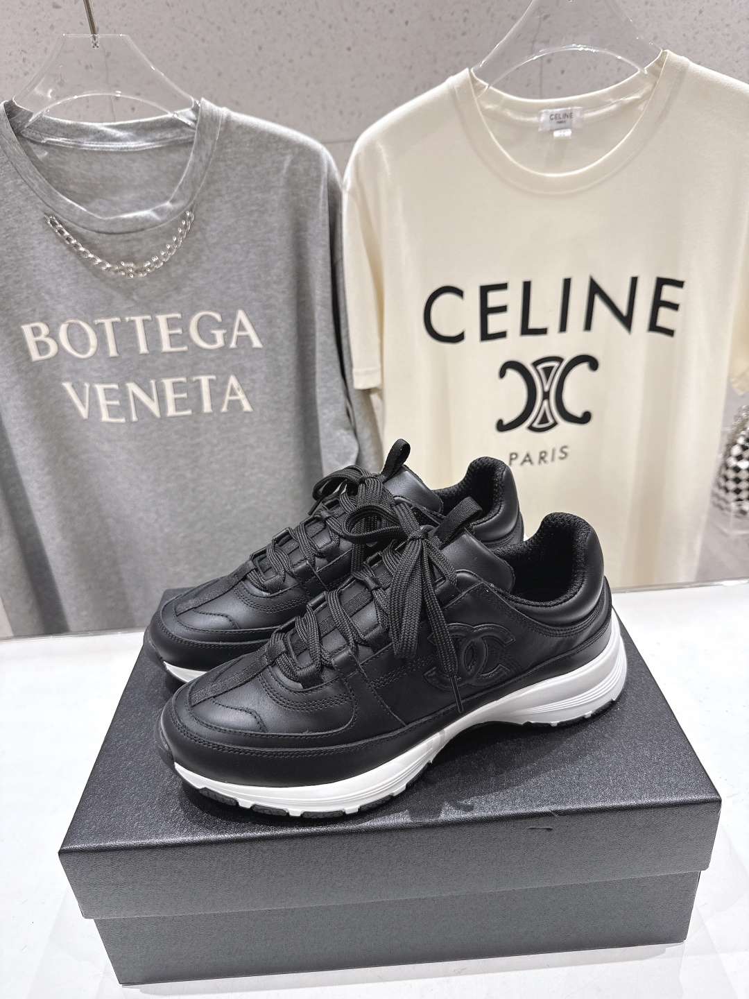 高版本出厂 Chanel香奈儿F015 小香 2026ss走秀新款系带熊猫鞋休闲鞋小白鞋运动鞋 饼干鞋顶