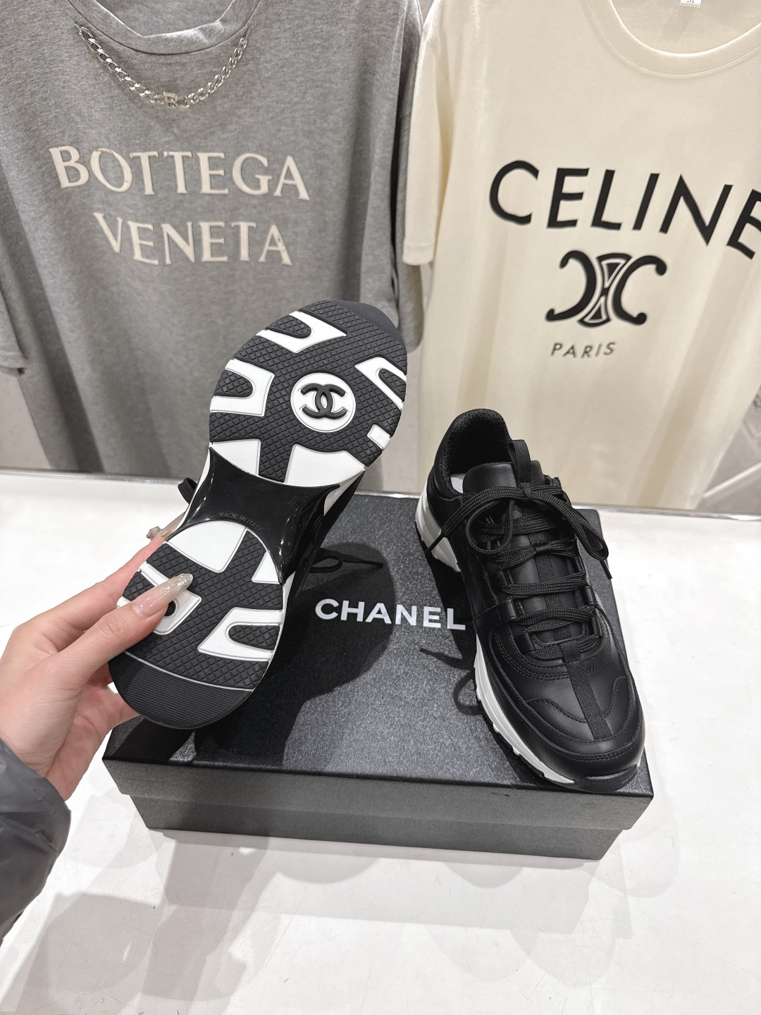 高版本出厂 Chanel香奈儿F015 小香 2026ss走秀新款系带熊猫鞋休闲鞋小白鞋运动鞋 饼干鞋顶