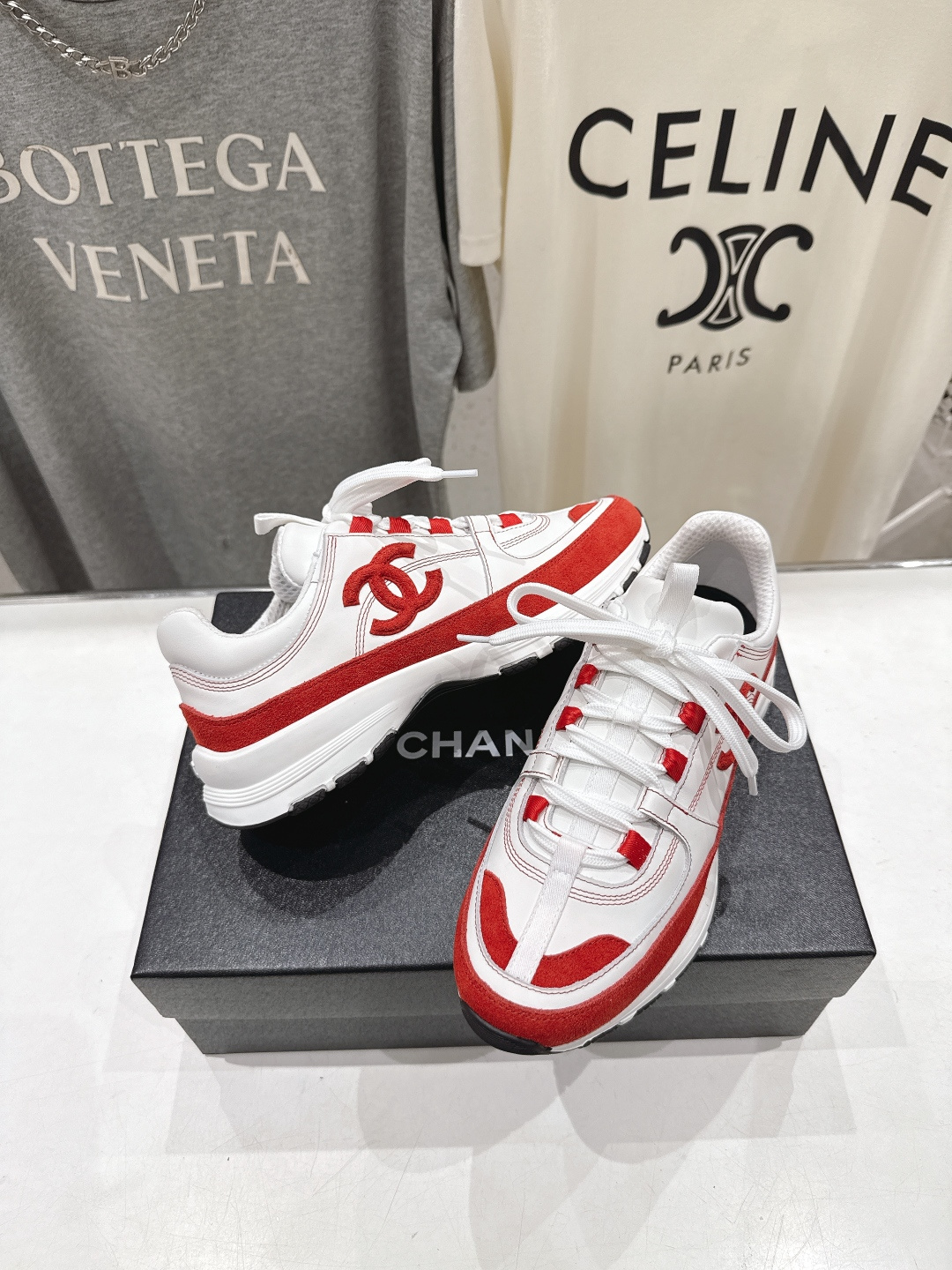 高版本出厂 Chanel香奈儿F015 小香 2026ss走秀新款系带熊猫鞋休闲鞋小白鞋运动鞋 饼干鞋顶