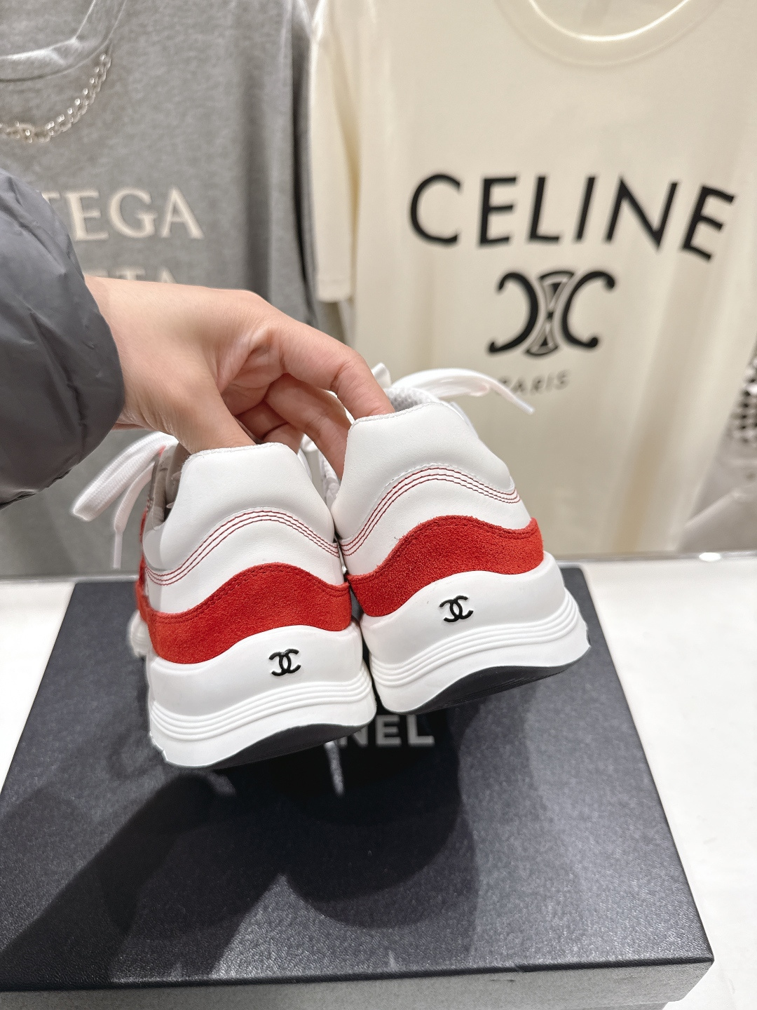 高版本出厂 Chanel香奈儿F015 小香 2026ss走秀新款系带熊猫鞋休闲鞋小白鞋运动鞋 饼干鞋顶