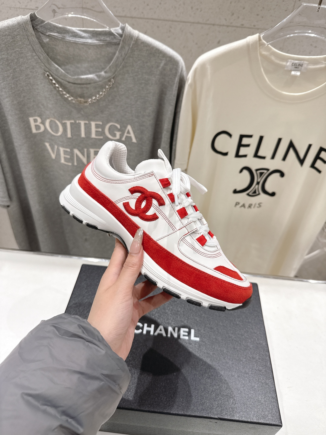 高版本出厂 Chanel香奈儿F015 小香 2026ss走秀新款系带熊猫鞋休闲鞋小白鞋运动鞋 饼干鞋顶