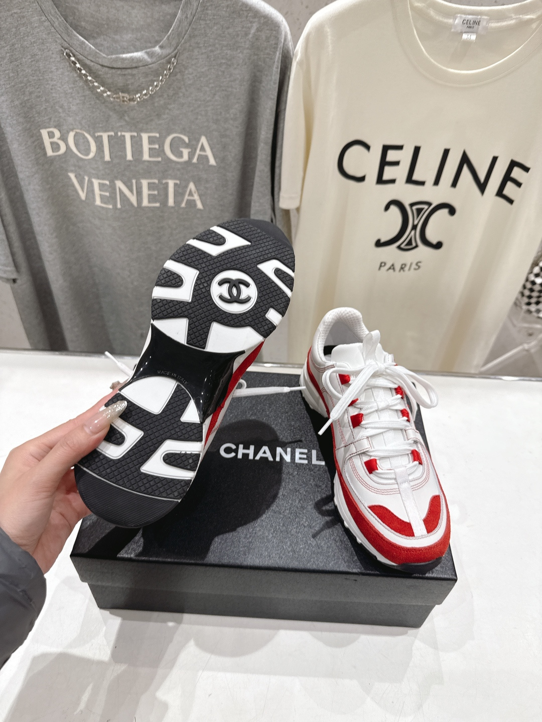 高版本出厂 Chanel香奈儿F015 小香 2026ss走秀新款系带熊猫鞋休闲鞋小白鞋运动鞋 饼干鞋顶