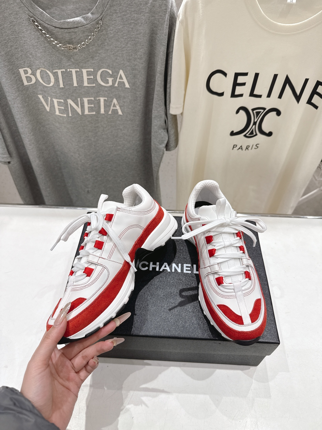 高版本出厂 Chanel香奈儿F015 小香 2026ss走秀新款系带熊猫鞋休闲鞋小白鞋运动鞋 饼干鞋顶