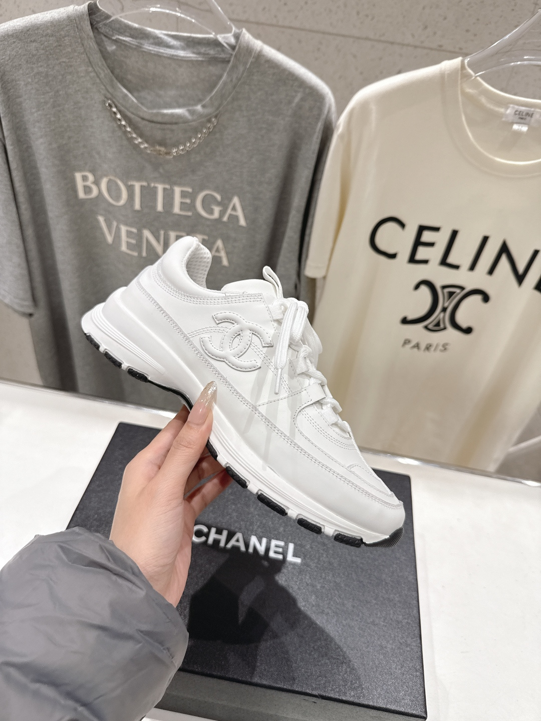 高版本出厂 Chanel香奈儿F015 小香 2026ss走秀新款系带熊猫鞋休闲鞋小白鞋运动鞋 饼干鞋顶