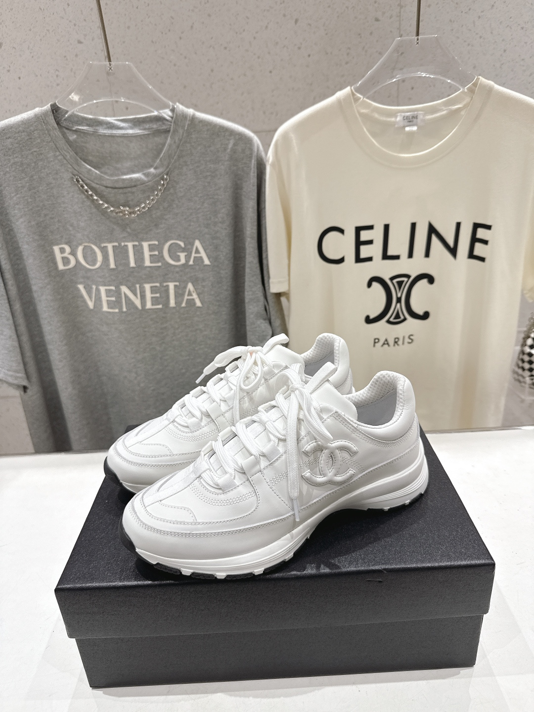 高版本出厂 Chanel香奈儿F015 小香 2026ss走秀新款系带熊猫鞋休闲鞋小白鞋运动鞋 饼干鞋顶