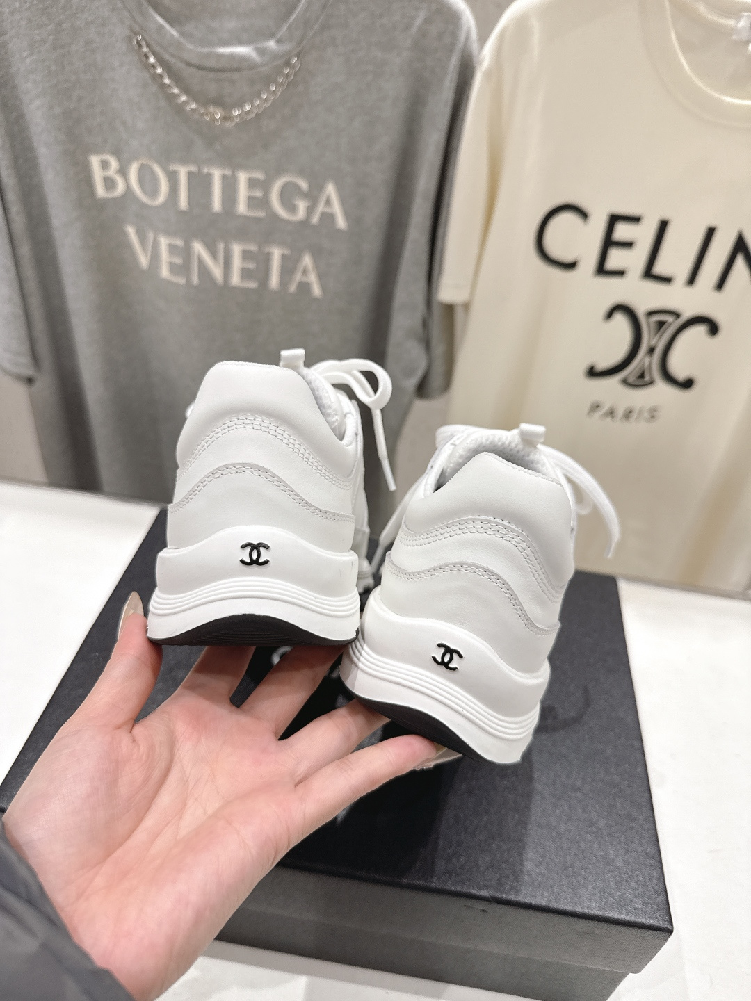 高版本出厂 Chanel香奈儿F015 小香 2026ss走秀新款系带熊猫鞋休闲鞋小白鞋运动鞋 饼干鞋顶