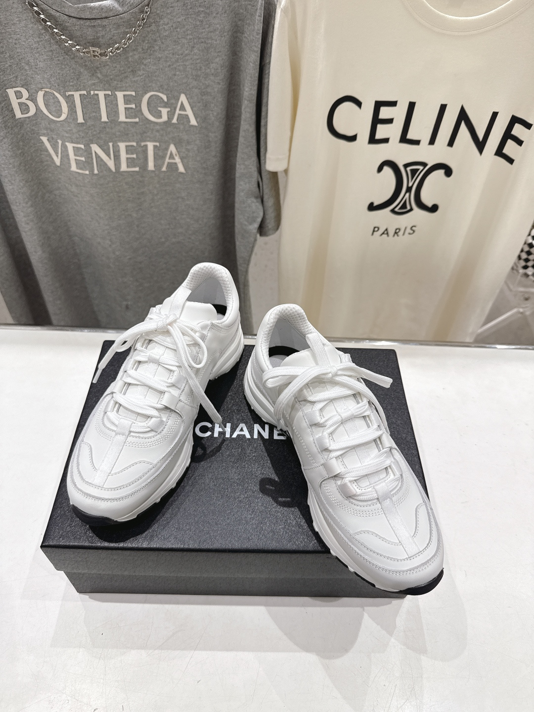 高版本出厂 Chanel香奈儿F015 小香 2026ss走秀新款系带熊猫鞋休闲鞋小白鞋运动鞋 饼干鞋顶