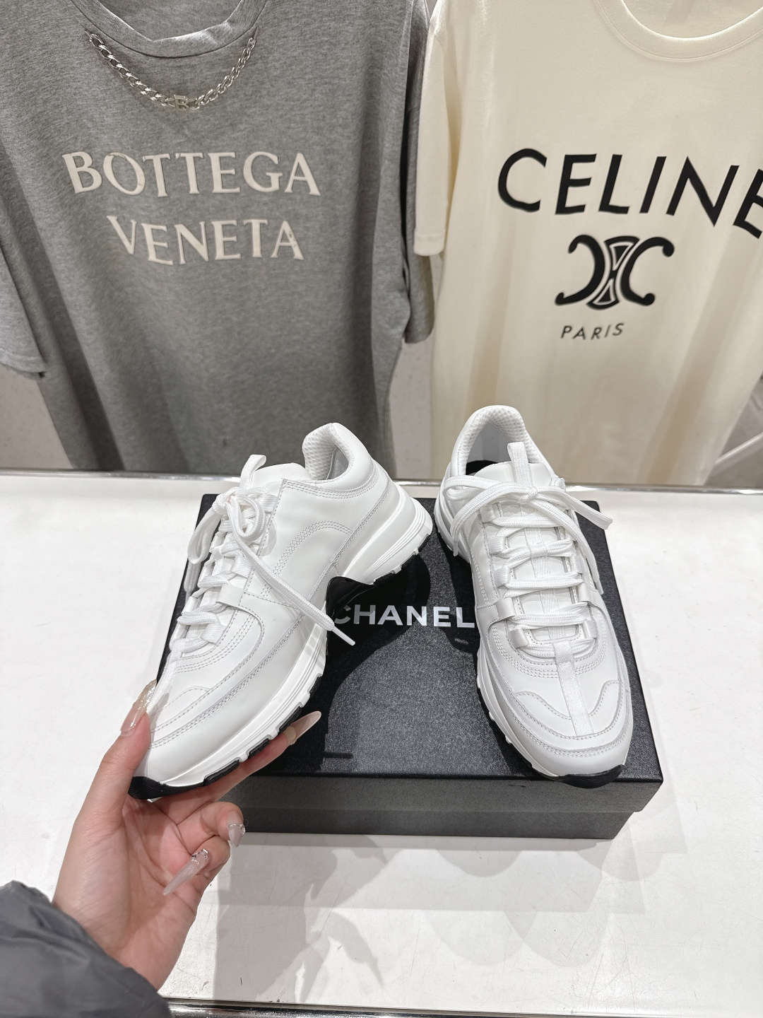 高版本出厂 Chanel香奈儿F015 小香 2026ss走秀新款系带熊猫鞋休闲鞋小白鞋运动鞋 饼干鞋顶