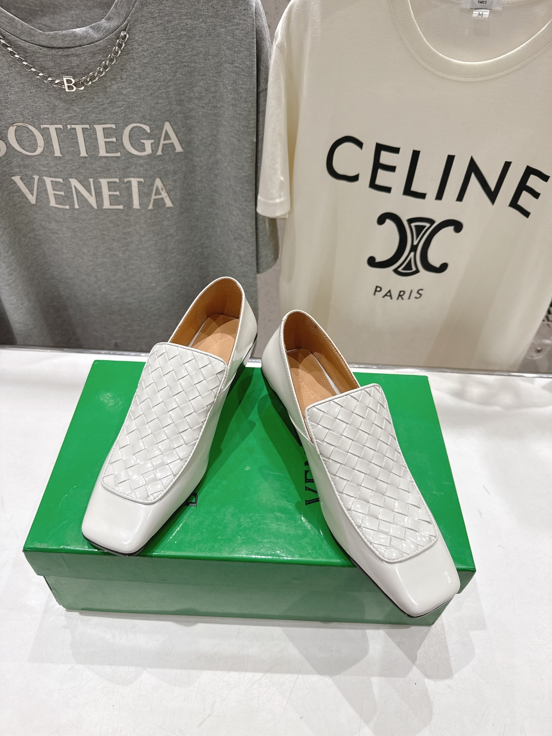 高版本出厂 编织面 Bottega Veneta/BV F065 2026ss新款中跟小方头玛丽珍高跟鞋