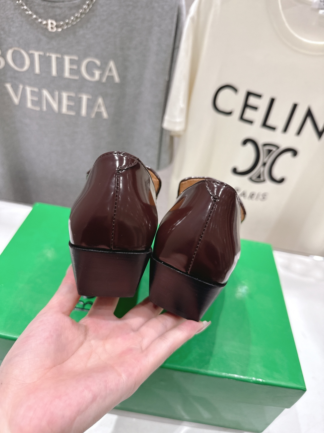 高版本出厂 编织面 Bottega Veneta/BV F065 2026ss新款中跟小方头玛丽珍高跟鞋