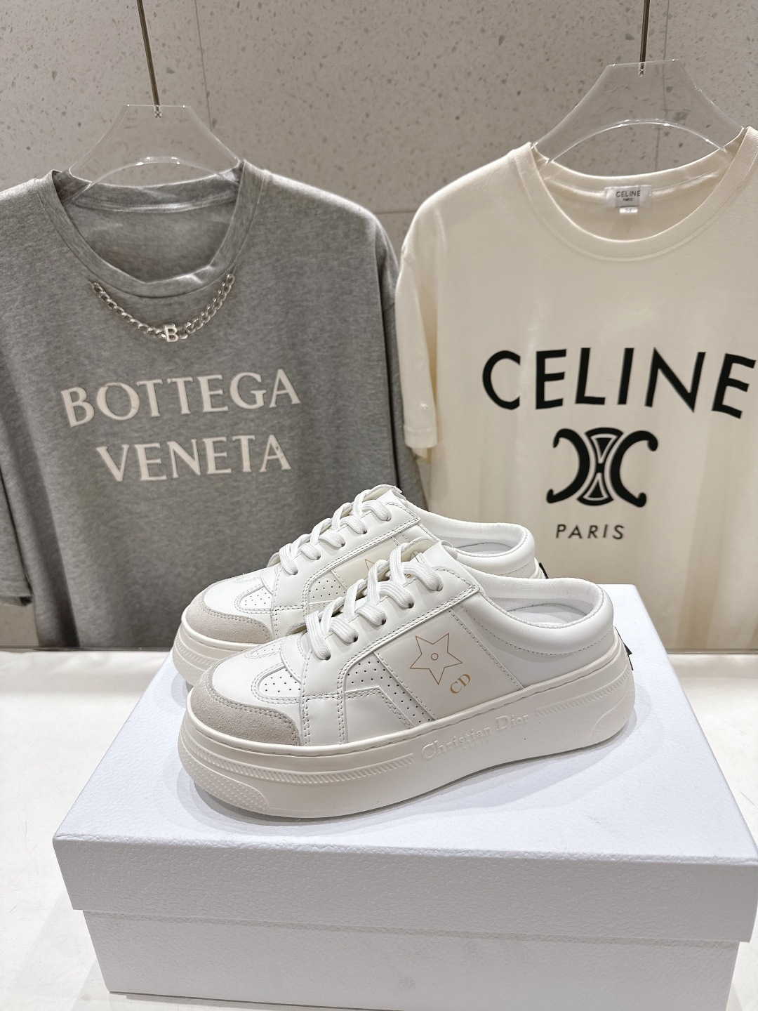 高版本出厂 厚底 Dior*迪奥 Star F019 D家2026ss新款系带厚底休闲鞋半拖小白鞋延续经