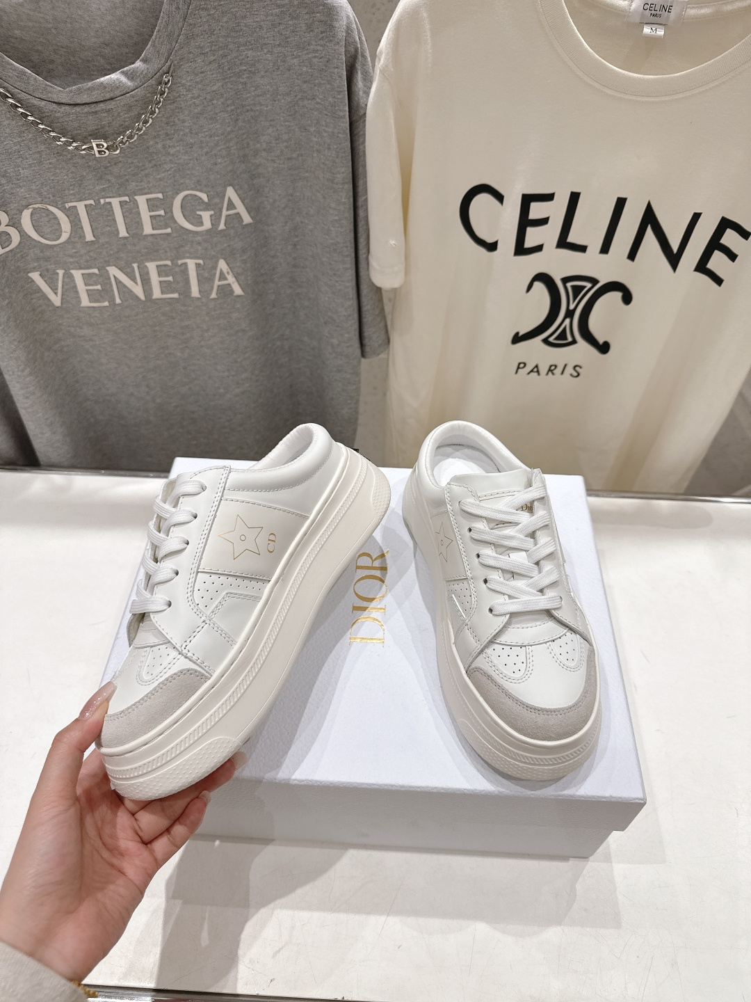 高版本出厂 厚底 Dior*迪奥 Star F019 D家2026ss新款系带厚底休闲鞋半拖小白鞋延续经